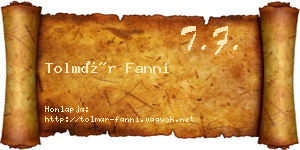 Tolmár Fanni névjegykártya