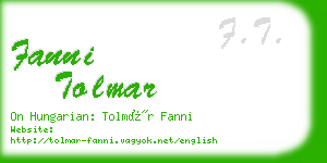 fanni tolmar business card